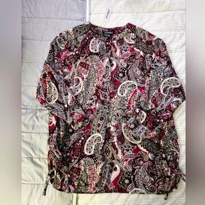 Roz & Ali Paisley Print Blouse. Size 1X